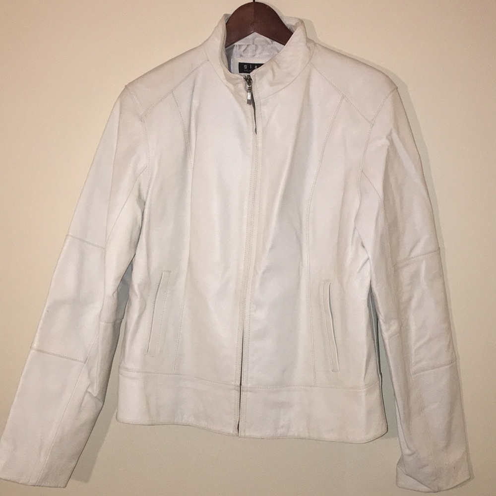 White Leather Moto Jacket